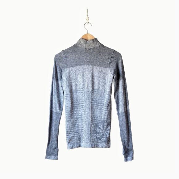 Nike Heathered Blue Colorblock Quarter Zip Fitted‎ Run Top - S Lightweight Layer - Picture 6 of 16